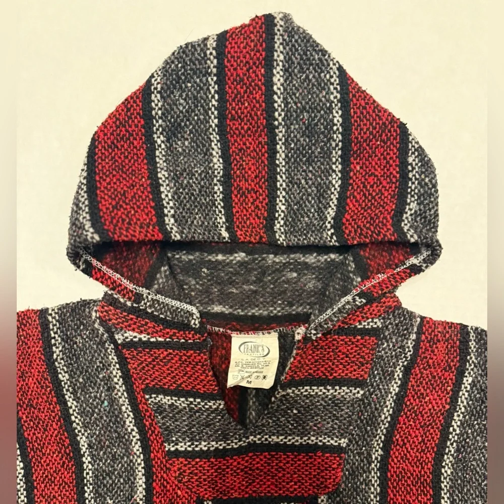 Frank’s Textiles Baja Hoodie Red Black Size M - Picture 4 of 16